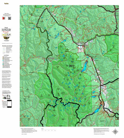 Idaho HuntData LLC Idaho Controlled Mountain Goat Unit 36(1) Land Ownership Map (36-1) digital map