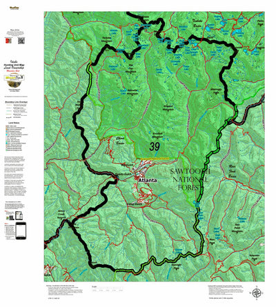 Idaho HuntData LLC Idaho Controlled Mountain Goat Unit 39 Land Ownership Map digital map
