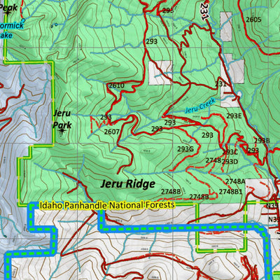 Idaho HuntData LLC Idaho Controlled Mule Deer Unit 1(1X) Land Ownership Map (1-1X) digital map
