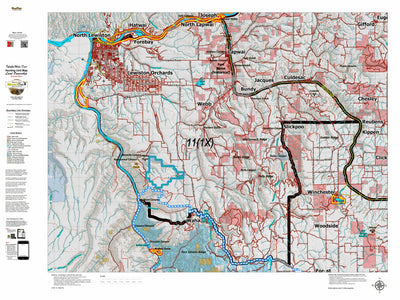Idaho HuntData LLC Idaho Controlled Mule Deer Unit 11(1X) Land Ownership Map (11-1X) digital map