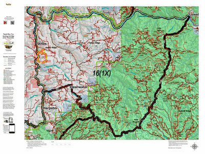 Idaho HuntData LLC Idaho Controlled Mule Deer Unit 16(1X) Land Ownership Map (16-1X) digital map