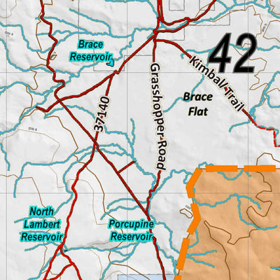 Idaho HuntData LLC Idaho Controlled Mule Deer Unit 42 Land Ownership Map digital map