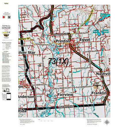 Idaho HuntData LLC Idaho Controlled Mule Deer Unit 73(1X) Land Ownership Map (73-1X) digital map