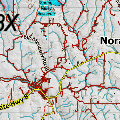 Idaho HuntData LLC Idaho Controlled Mule Deer Unit 8X Land Ownership Map digital map