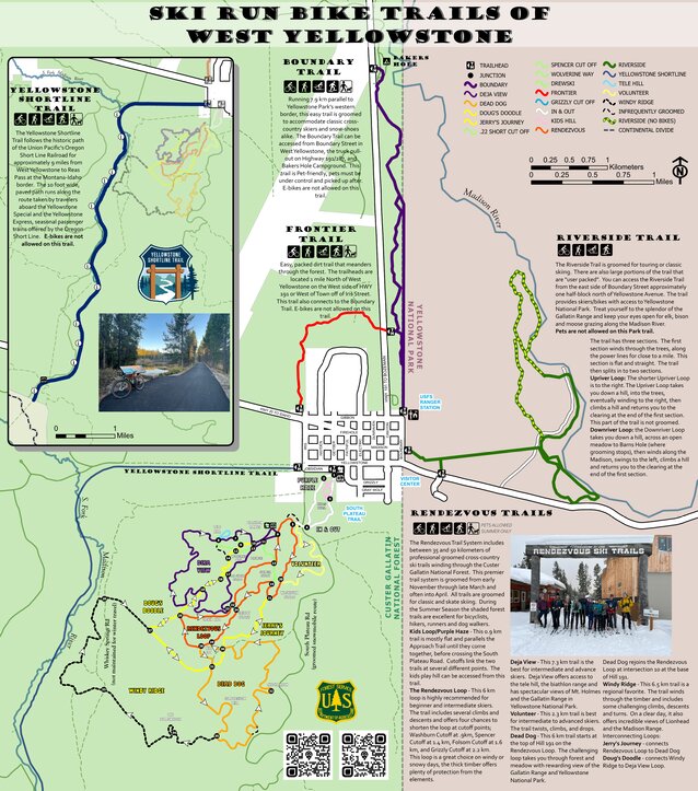 Trail Map Example Running West Yellowstone - Run Ski Bike Trail Map (In Town) by Iheartmaps ...