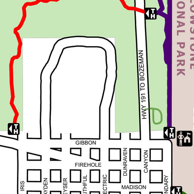West Yellowstone - Run Ski Bike Trail Map (In Town) Preview 2
