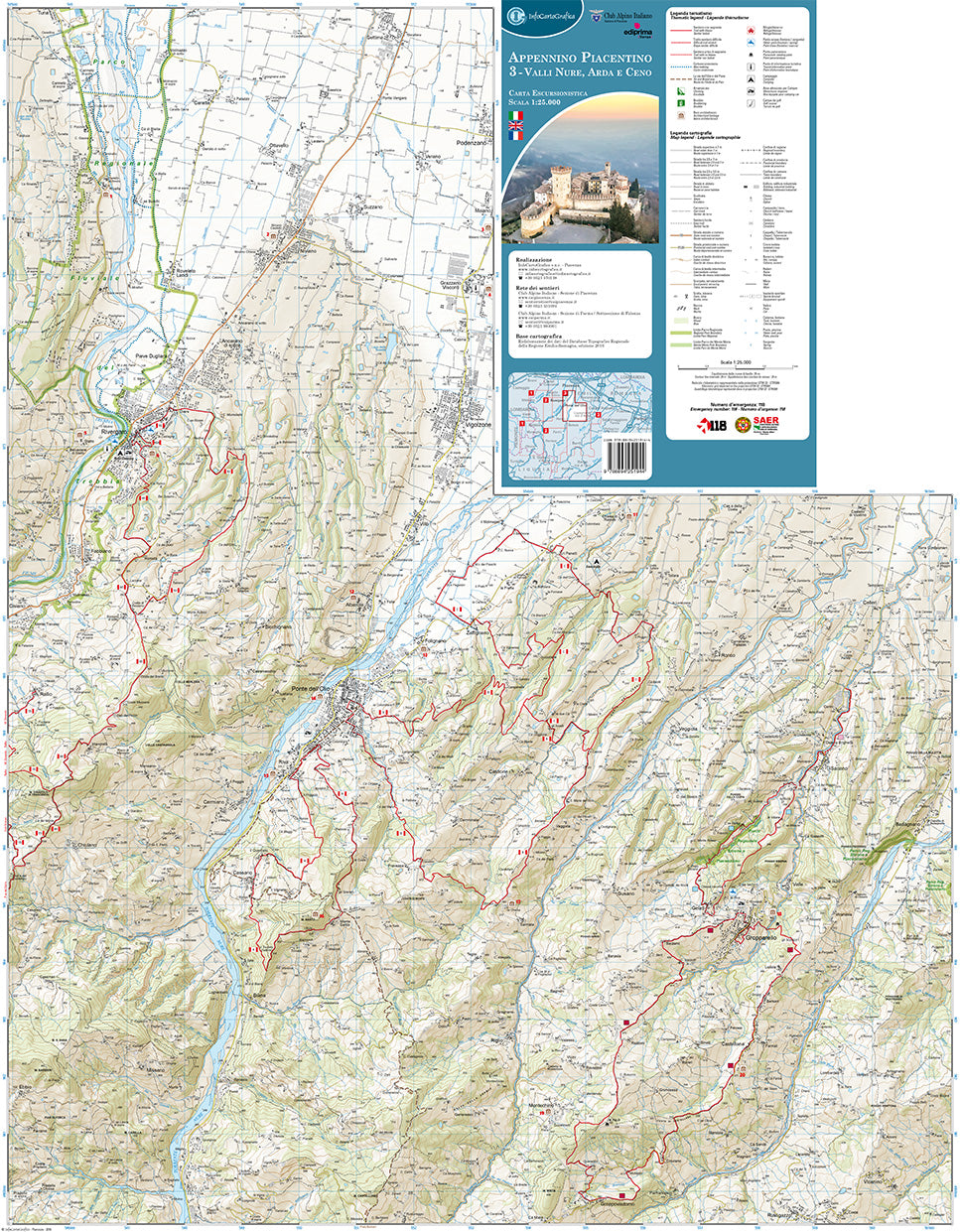 Appennino Piacentino - 3 Nord - Valli Nure, Arda e Ceno Map by ...