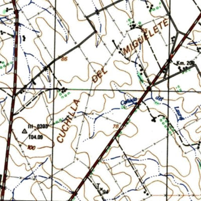 Instituto Geográfico Militar de Uruguay Miguelete (O25) digital map