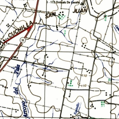 Instituto Geográfico Militar de Uruguay Ombúes de Lavalle (O24) digital map