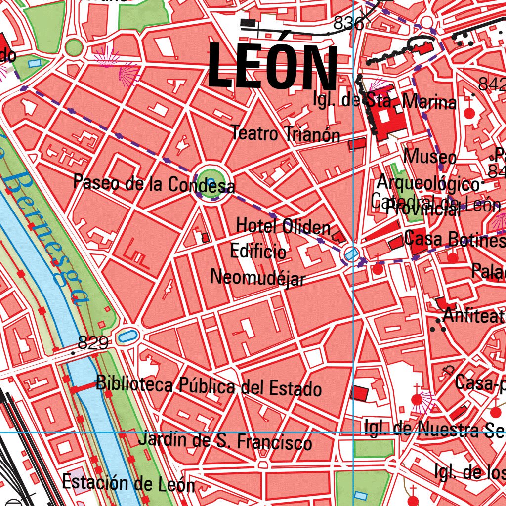 Leon Map León (0161-2) Map by Instituto Geografico Nacional de Espana | Avenza Maps