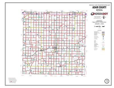 Iowa Department of Transportation Adair County, Iowa digital map