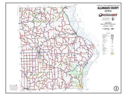 Iowa Department of Transportation Allamakee County, Iowa digital map