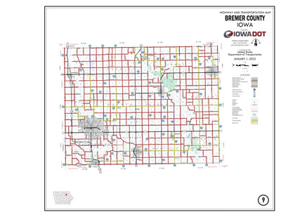 Iowa Department of Transportation Bremer County, Iowa digital map