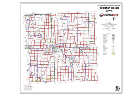 Iowa Department of Transportation Buchanan County, Iowa digital map