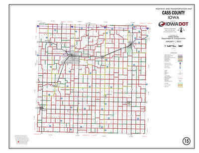 Iowa Department of Transportation Cass County, Iowa digital map