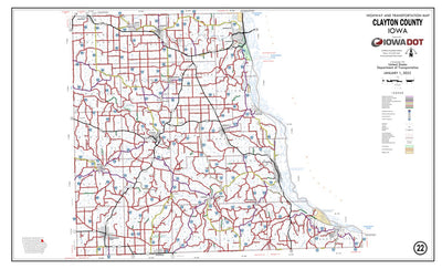 Iowa Department of Transportation Clayton County, Iowa digital map