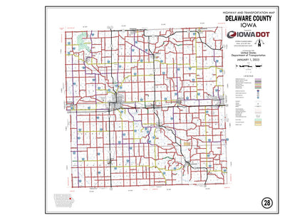 Iowa Department of Transportation Delaware County, Iowa digital map