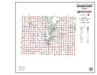 Iowa Department of Transportation Dickinson County, Iowa digital map