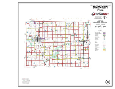 Iowa Department of Transportation Emmet County, Iowa digital map