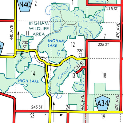 Iowa Department of Transportation Emmet County, Iowa digital map