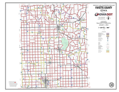 Iowa Department of Transportation Fayette County, Iowa digital map