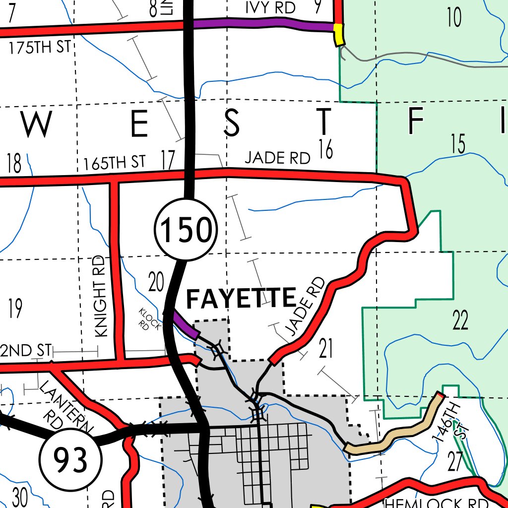 Fayette County, Iowa Map By Iowa Department Of Transportation | Avenza Maps