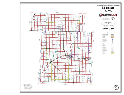 Iowa Department of Transportation Ida County, Iowa digital map