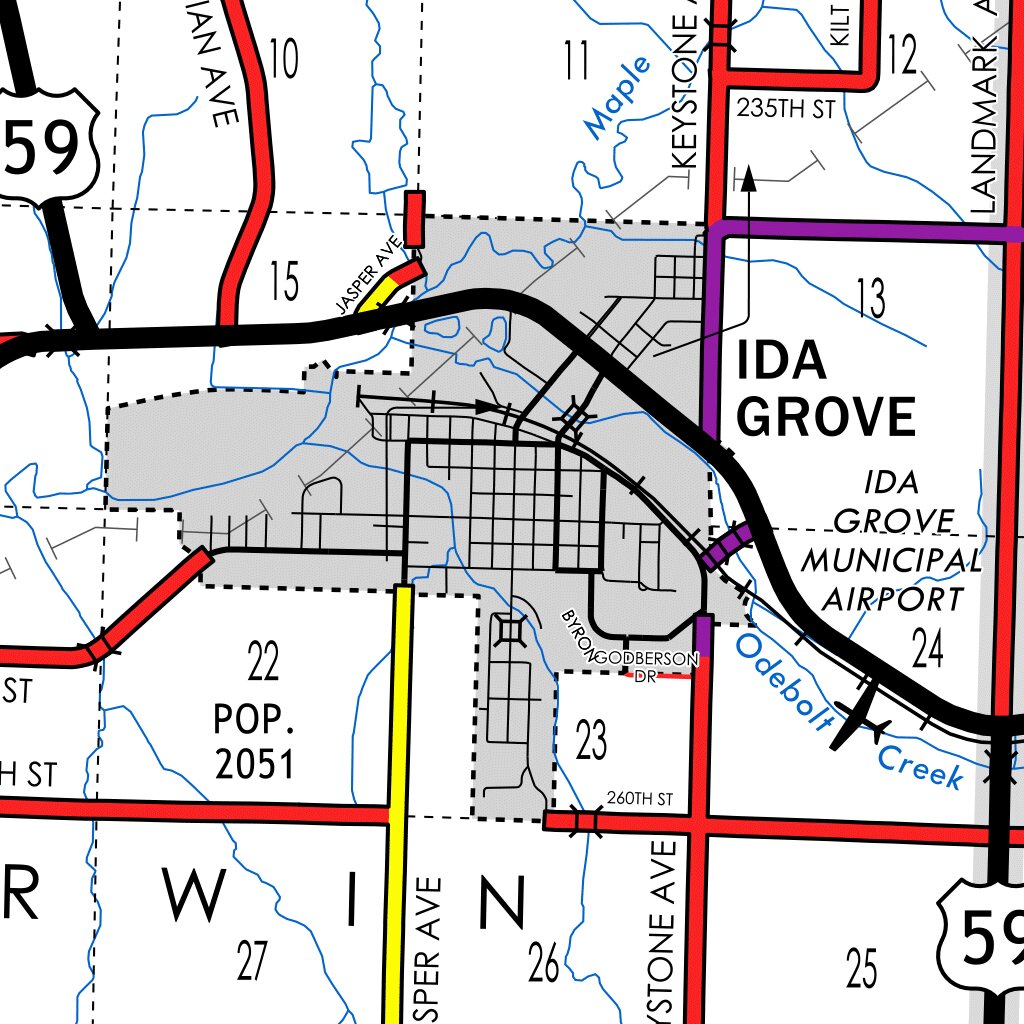 Ida County, Iowa Map by Iowa Department of Transportation | Avenza Maps