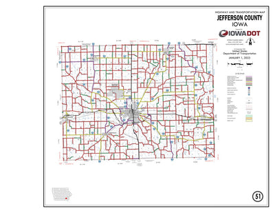 Iowa Department of Transportation Jefferson County, Iowa digital map