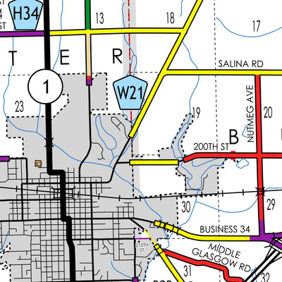 Iowa Department of Transportation Jefferson County, Iowa digital map