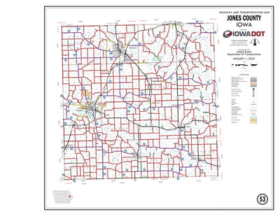 Iowa Department of Transportation Jones County, Iowa digital map