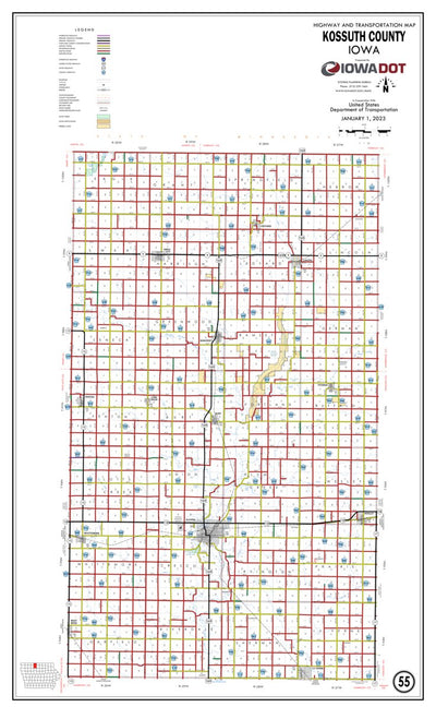 Iowa Department of Transportation Kossuth County, Iowa digital map