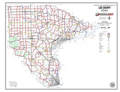 Iowa Department of Transportation Lee County, Iowa digital map