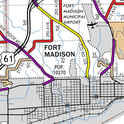 Iowa Department of Transportation Lee County, Iowa digital map