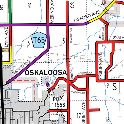 Iowa Department of Transportation Mahaska County, Iowa digital map
