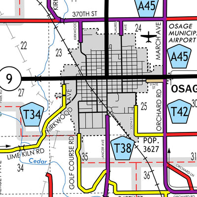 Iowa Department of Transportation Mitchell County, Iowa digital map