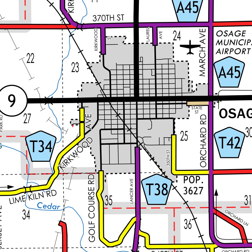 Mitchell County, Iowa Map by Iowa Department of Transportation | Avenza ...