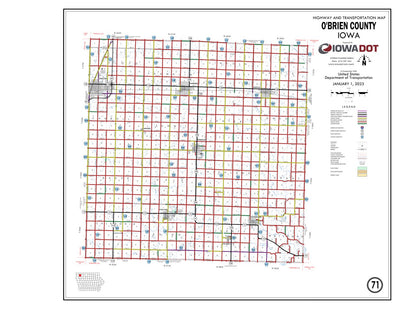 Iowa Department of Transportation Obrien County, Iowa digital map