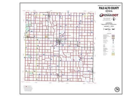 Iowa Department of Transportation Palo Alto County, Iowa digital map