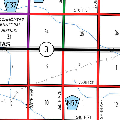 Iowa Department of Transportation Pocahontas County, Iowa digital map