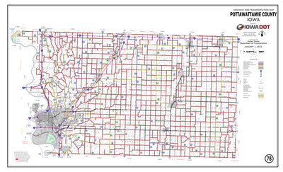Iowa Department of Transportation Pottawattamie County, Iowa digital map