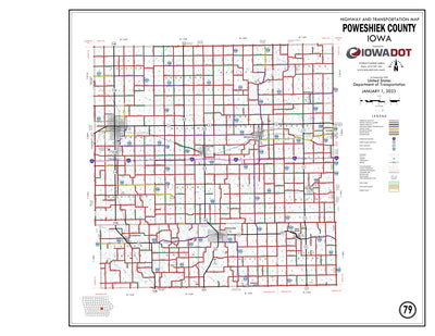 Iowa Department of Transportation Poweshiek County, Iowa digital map