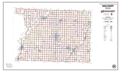 Iowa Department of Transportation Sioux County, Iowa digital map