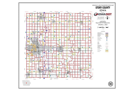 Iowa Department of Transportation Story County, Iowa digital map