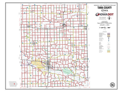 Iowa Department of Transportation Tama County, Iowa digital map