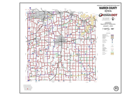 Iowa Department of Transportation Warren County, Iowa digital map