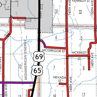 Iowa Department of Transportation Warren County, Iowa digital map