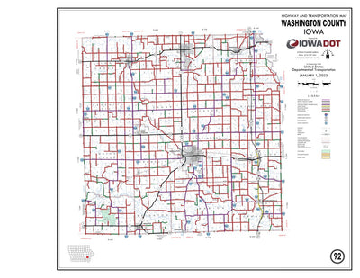 Iowa Department of Transportation Washington County, Iowa digital map