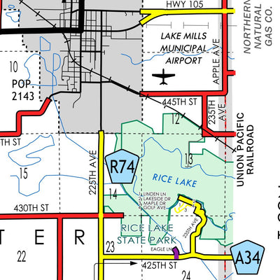 Iowa Department of Transportation Winnebago County, Iowa digital map