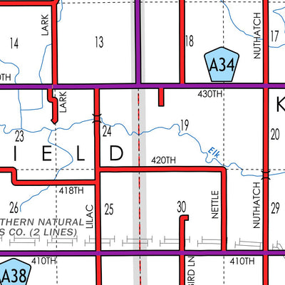 Iowa Department of Transportation Worth County, Iowa digital map